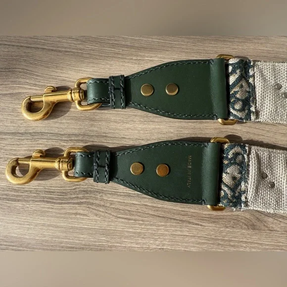 Dior Oblique Studded Shoulder Strap in Forest Green